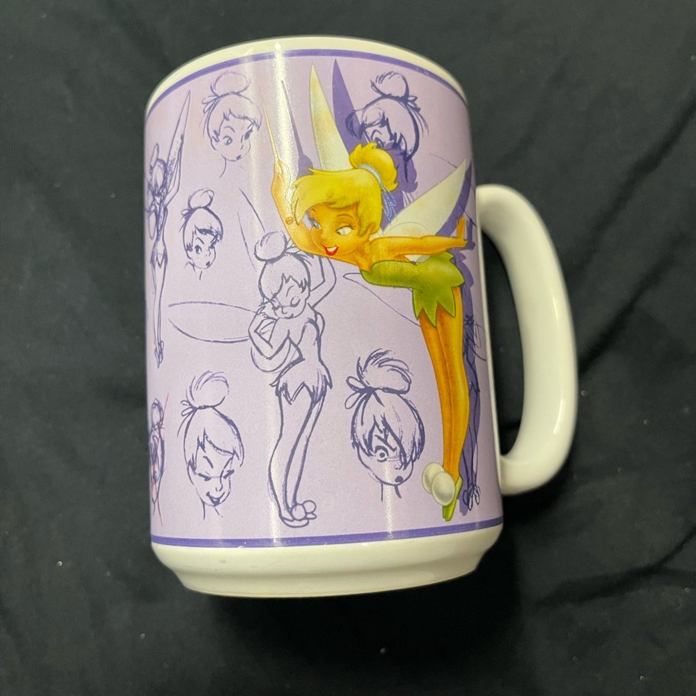 Disney Fairy Mug White and Purple Ceramic